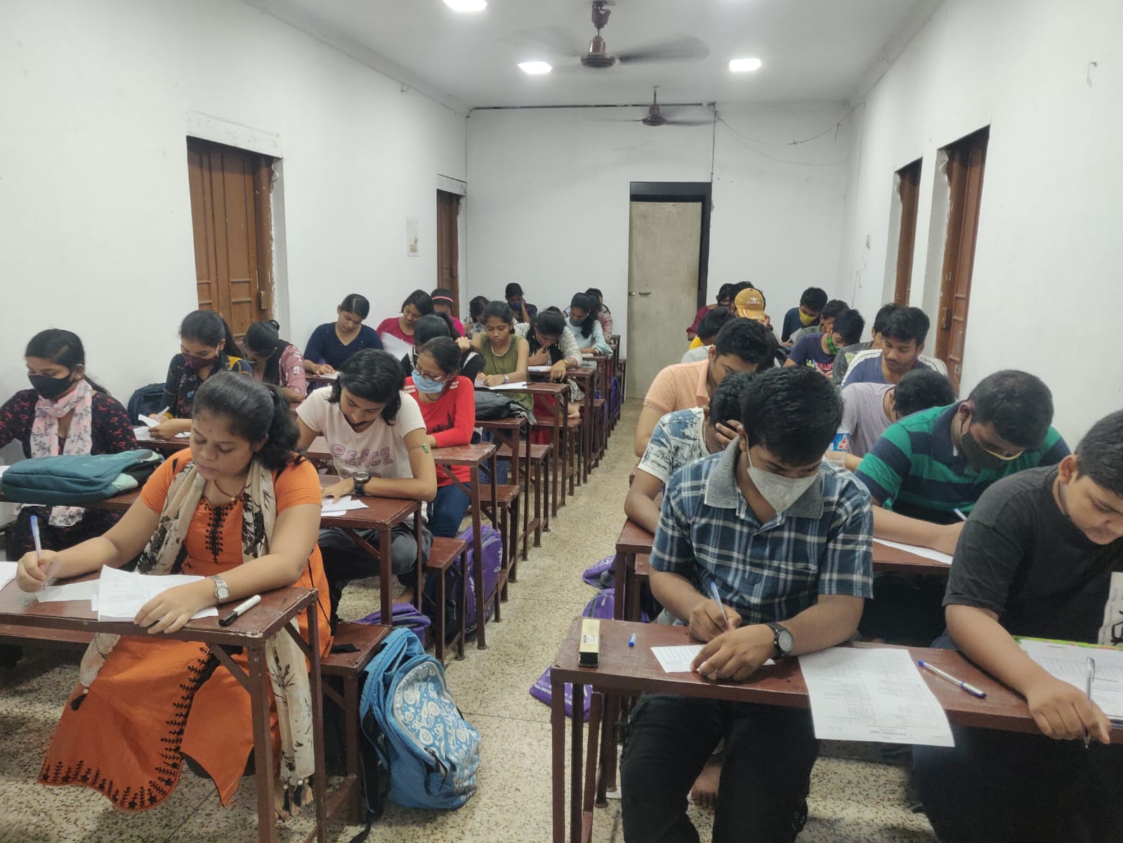 Students appearing for a test at SS Career Care
